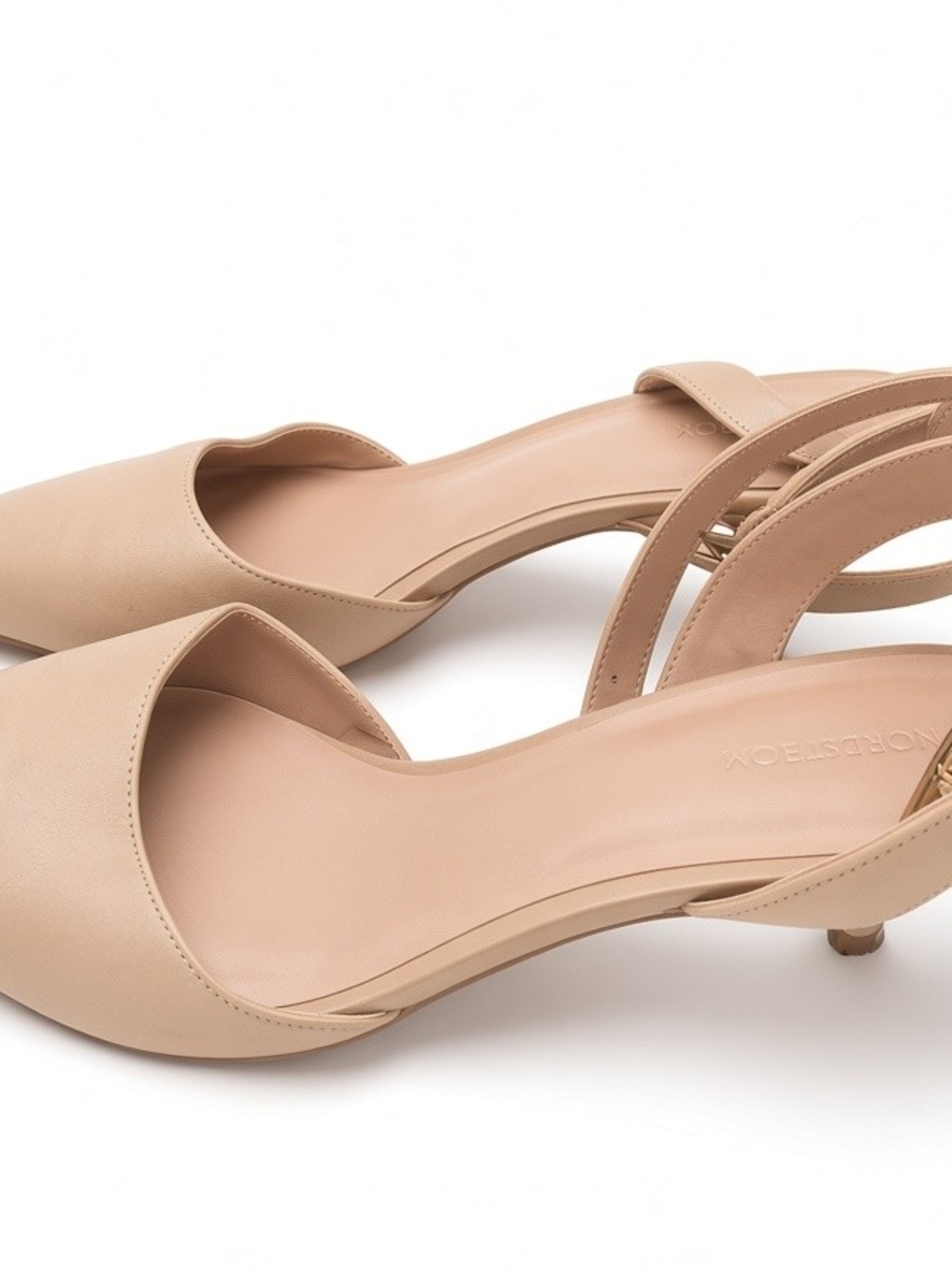 Nordstrom Beige Slingback Kitten Heel Pumps